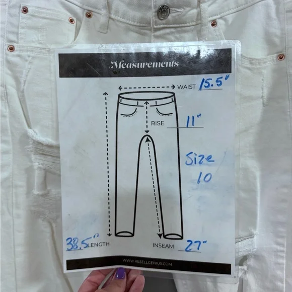 NWT Wild Fable White Distressed High Rise Skinny Jeans. Size 10 - Picture 7 of 7